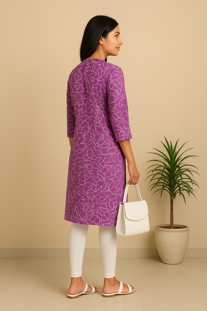 Mayantiie Modern Abstract Print Rayon Kurti