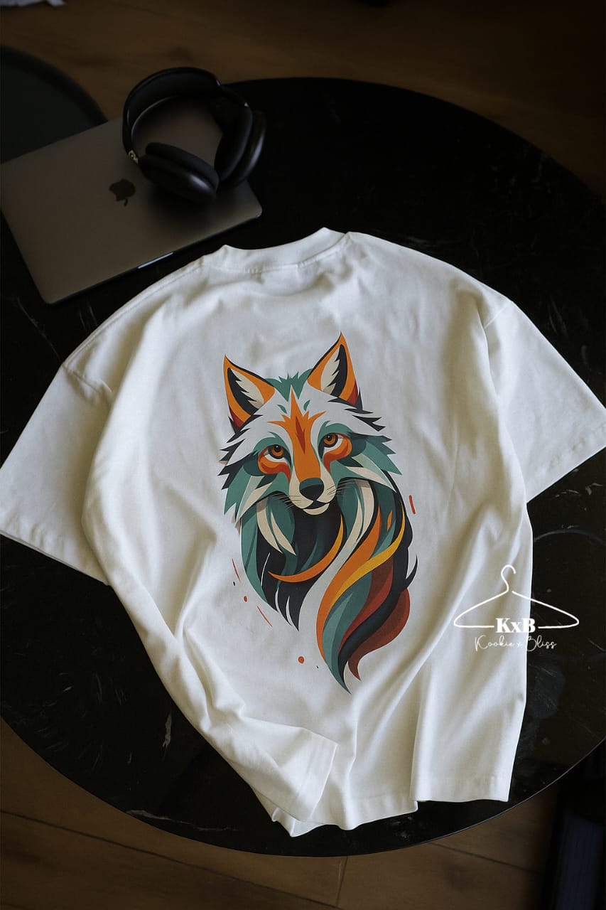KxB Premium Cotton Bio-Wash Oversized Printed T-Shirt