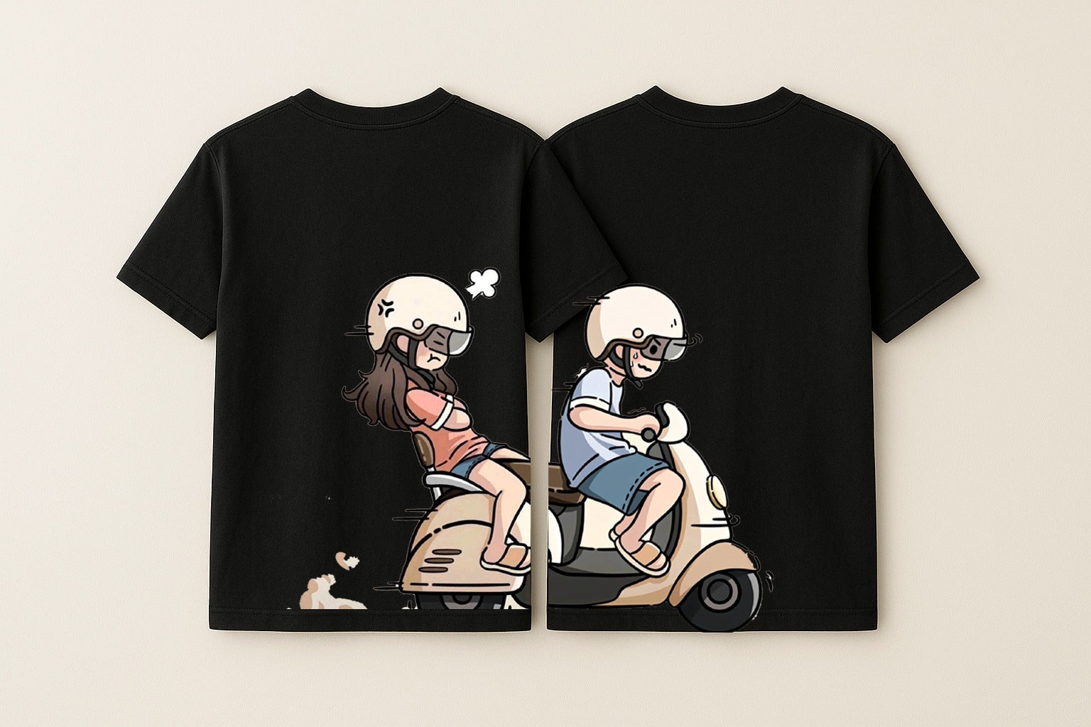 KxB Cotton Bio-Wash Oversized Couple T-Shirt