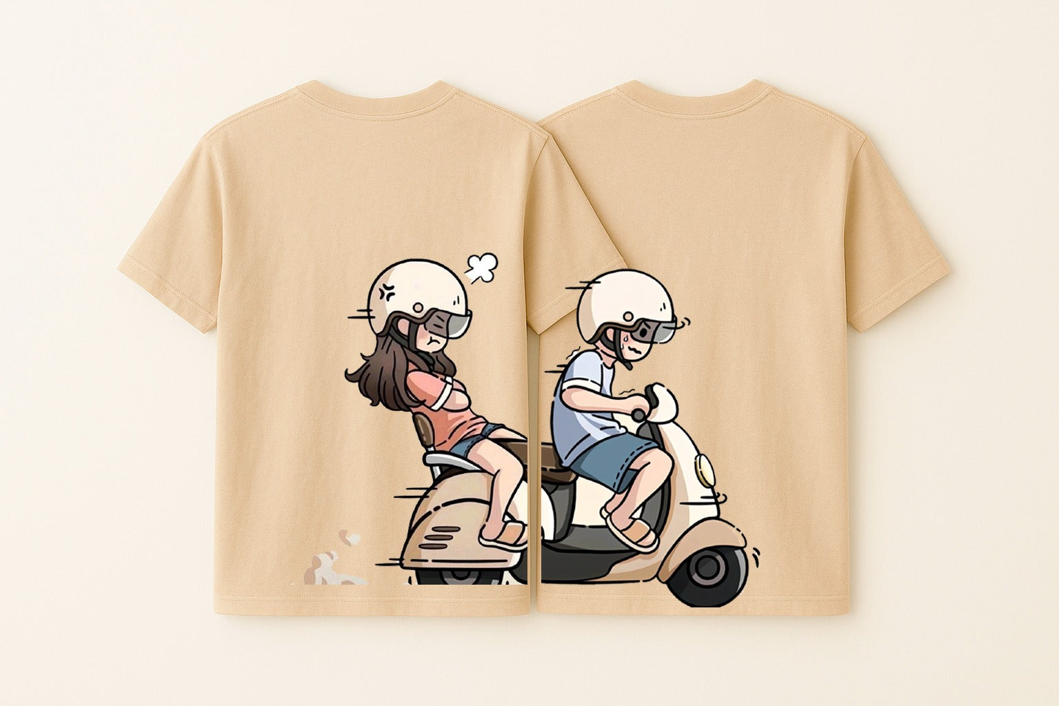 KxB Cotton Bio-Wash Oversized Couple T-Shirt