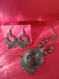 Mayantiie Oxidized Silver Necklace Jewelry Set
