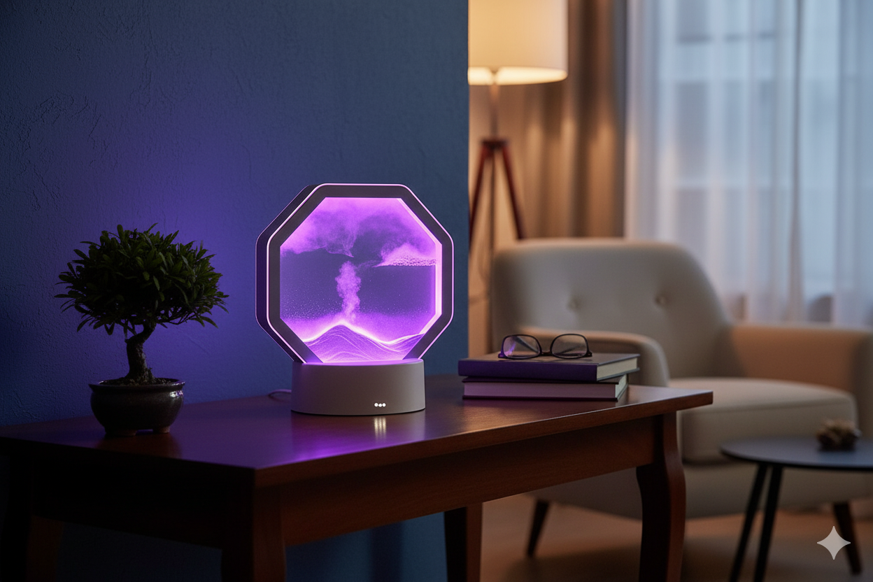 Mesmerizing Flow: Sand Art Lamp