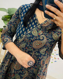 ✨ “Royal Ruby Angrakha Anarkali Set – Jaipuri Craft Edition” ✨