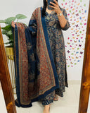 ✨ “Royal Ruby Angrakha Anarkali Set – Jaipuri Craft Edition” ✨