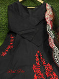Elegant Black Jaipuri A-Line Suit Set