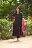 Elegant Black Jaipuri A-Line Suit Set