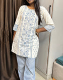 Women's Khadi Cotton Printed short Kurti