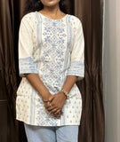 Women's Khadi Cotton Printed short Kurti