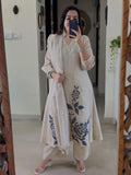 Elegant Khadi Kurti With Linen Dupatta