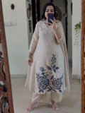 Elegant Khadi Kurti With Linen Dupatta