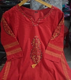 Pure Fine Cotton A-Line Kurti Set with Handwork – Premium Quality