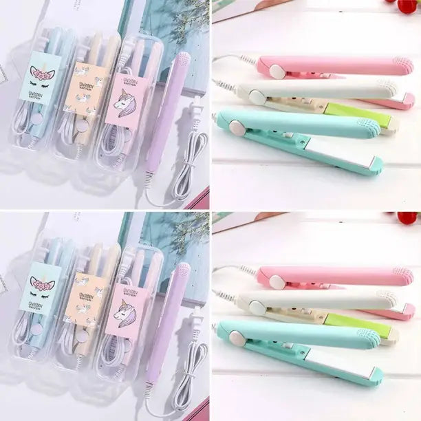 Mini Hair Straightener – Portable &amp; Professional Range (Pink, purple, white, black, yellow and firozi color) with Plastic Storage Box