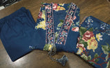 "Jaipuri Blossom Charm Kurti Pant Dupatta Set"