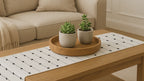 Reversible Handwoven textured cotton 13 inches x 68 inches table runner - Ivory and Black
