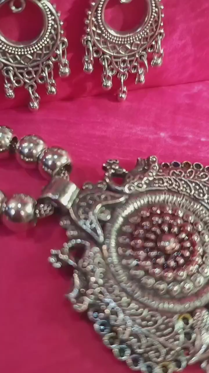 Mayantiie Oxidized Necklace Jewellery Set