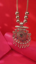 Mayantiie Oxidised Silver Necklace Jewellery Set