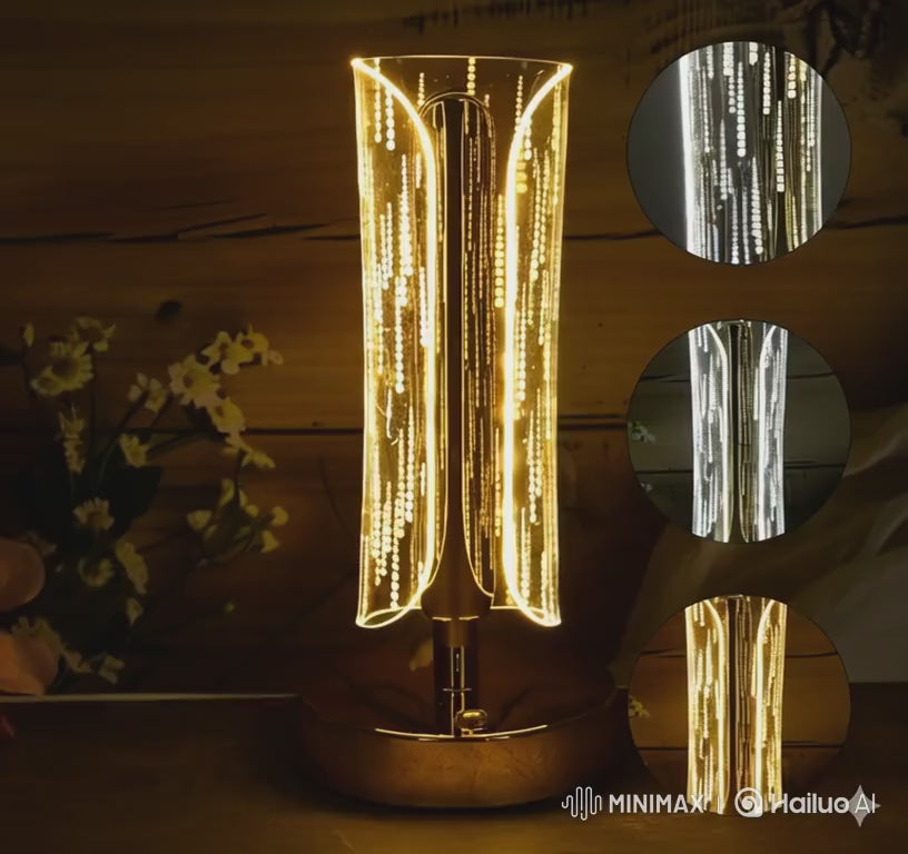 The Aurora Touch - Rechargeable LED Crystal Table Lamp