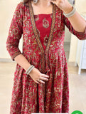 Premium Jaipuri Cotton Handwork Anarkali Set – Elegant Festive Wear
