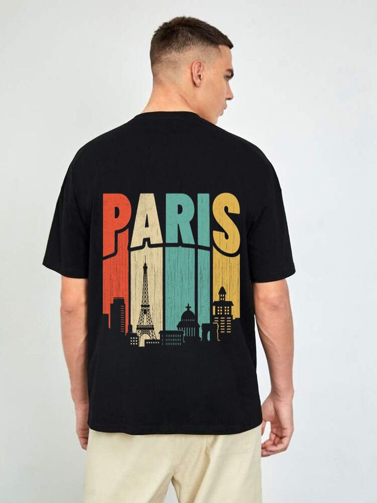 KxB Premium Cotton Bio-Wash Oversized Back Print T-Shirt