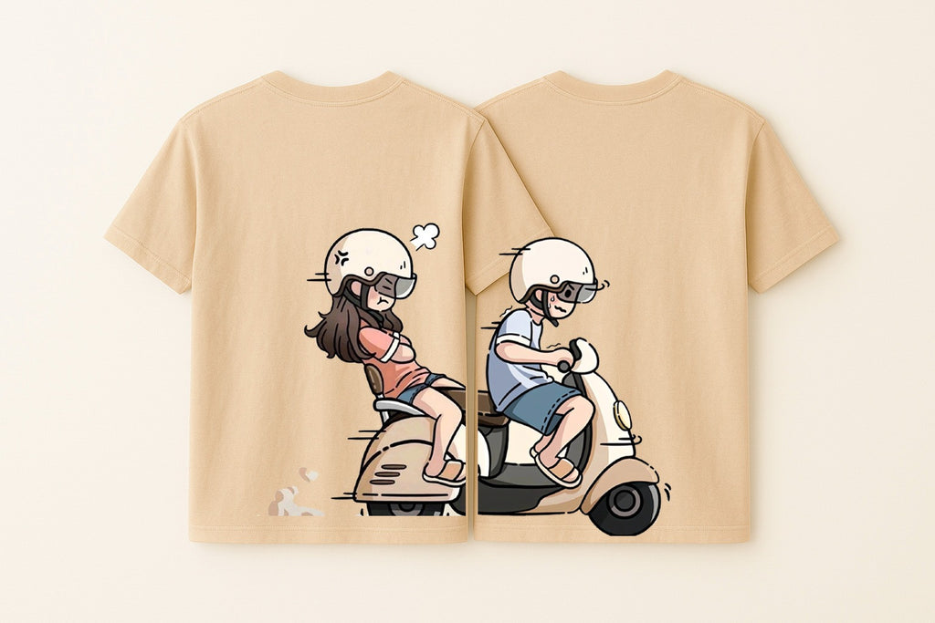 KxB Cotton Bio-Wash Oversized Couple T-Shirt